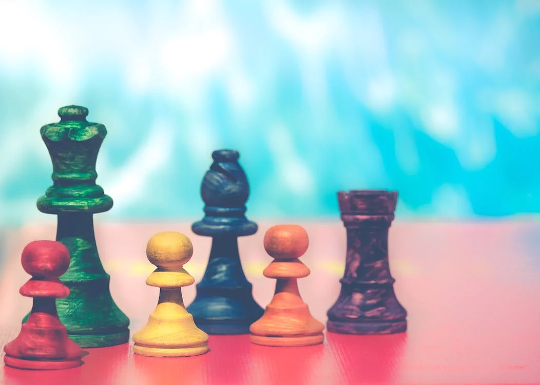 Colorfull chess pieces